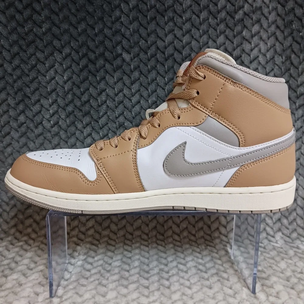 Air Jordan 1 Mid Hemp White Men's Sneakers Shoes Size 11.5